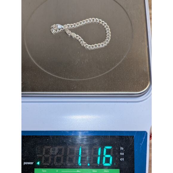 925 Sterling Silver Double Curb Link Chain 5mm 8" Charm Bracelet - Picture 8 of 8